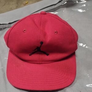 Jordan Youth Cap in Vibrant Red with Black Emblem